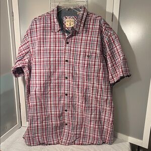 Red Head brand, Red and White Plaid Button Down Shirt